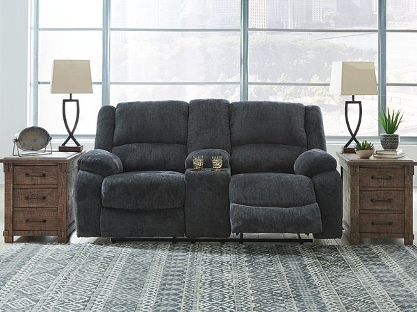 Draycoll Reclining Loveseat with Console - Furniture & Design Outlet (Kalamazoo,MI)