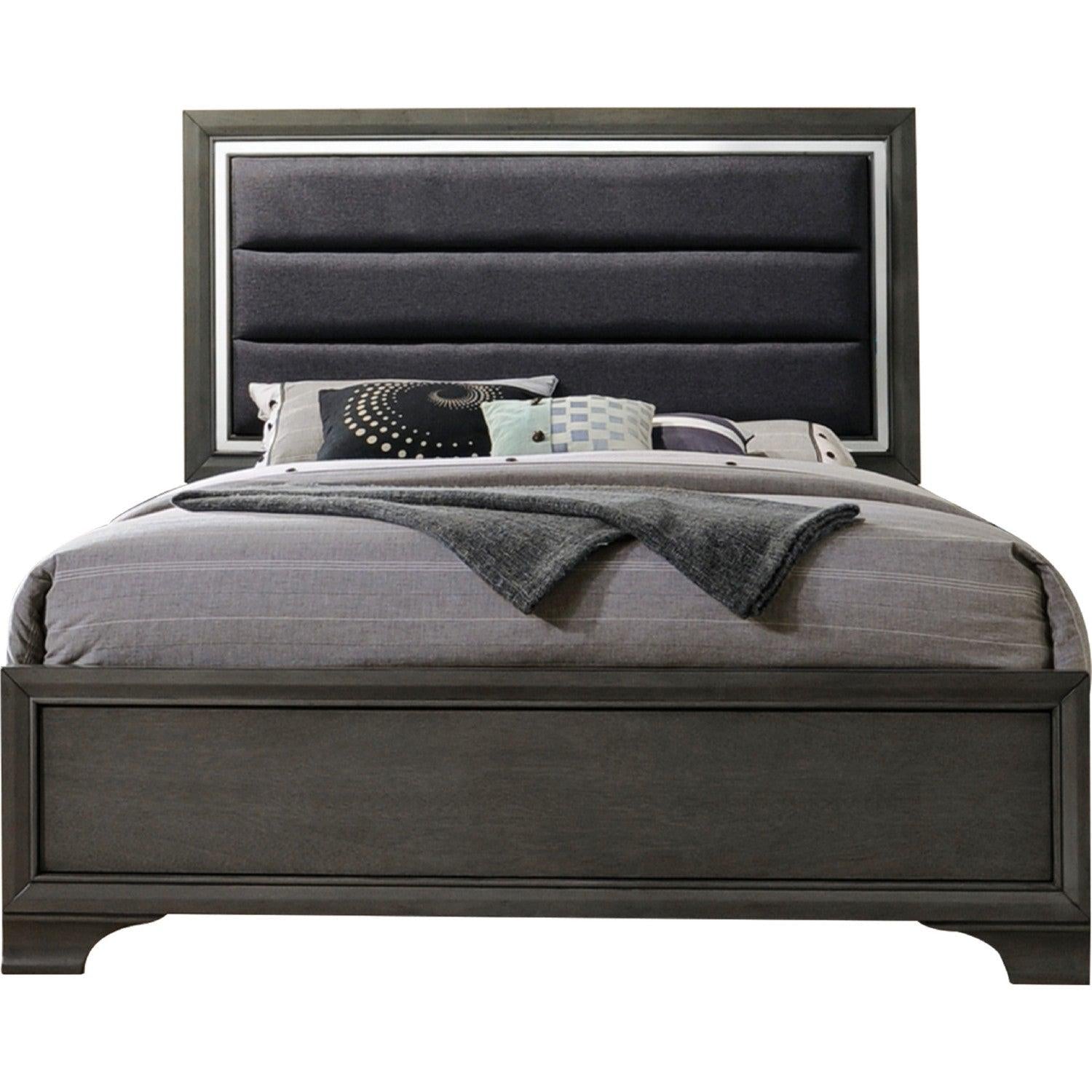 Acme Furniture Carine II Queen Panel Bed in Gray 26260Q - Furniture & Design Outlet (Kalamazoo,MI)