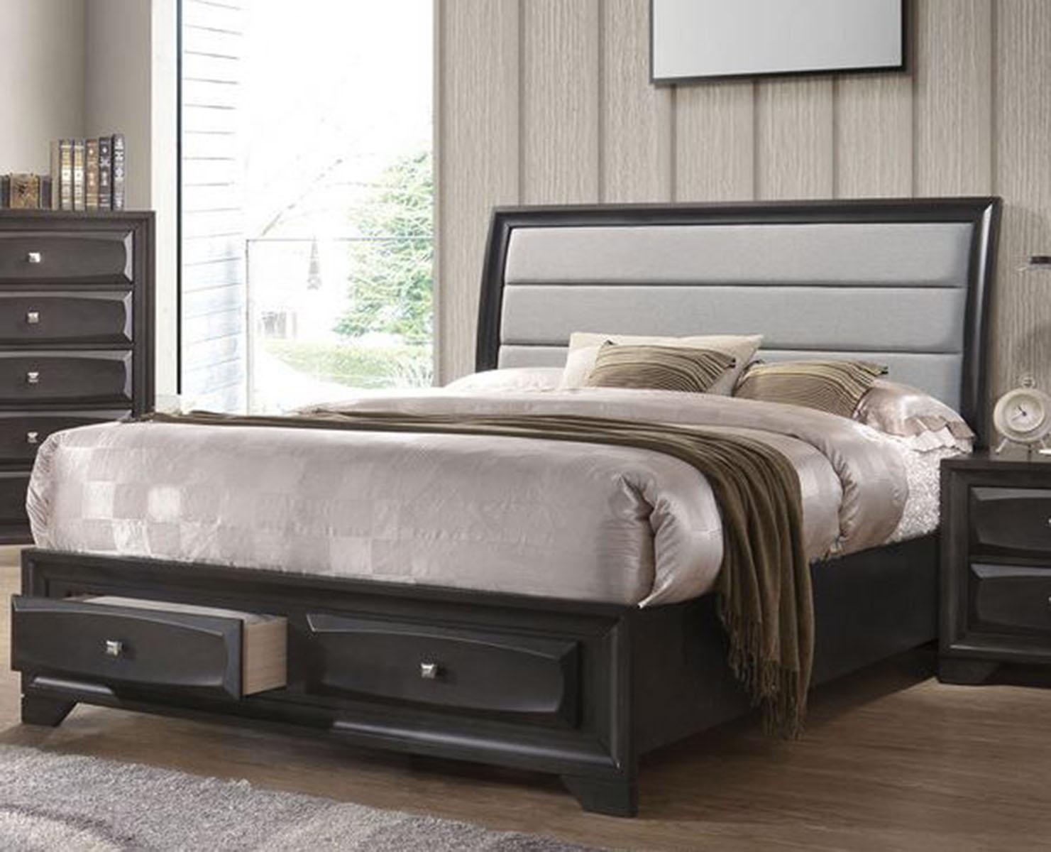 Acme Furniture Soteris Queen Sleigh Storage Bed in Gray 26540Q - Furniture & Design Outlet (Kalamazoo,MI)