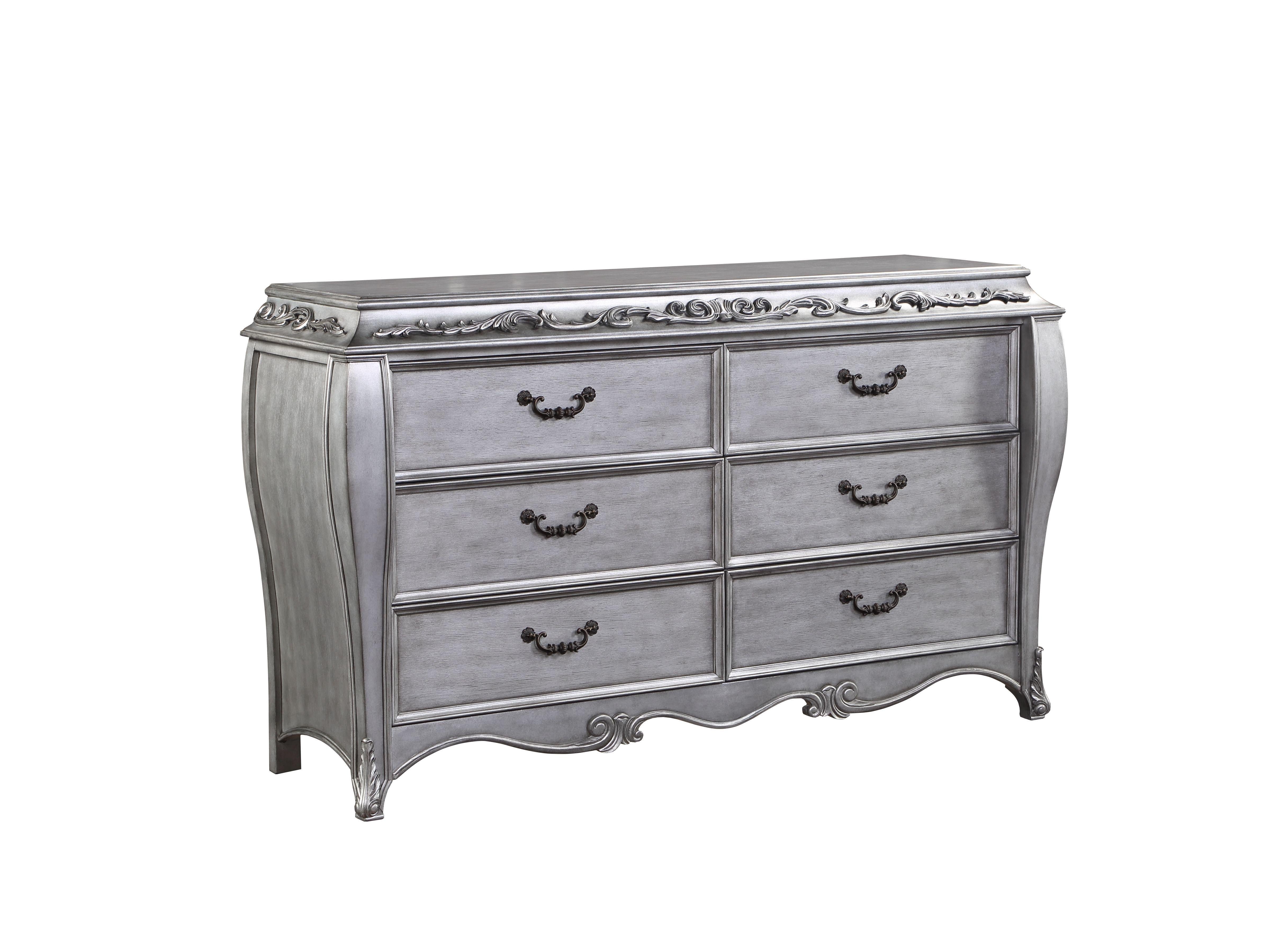Leonora Vintage Platinum Dresser (Jewelry Tray) - Furniture & Design Outlet (Kalamazoo,MI)