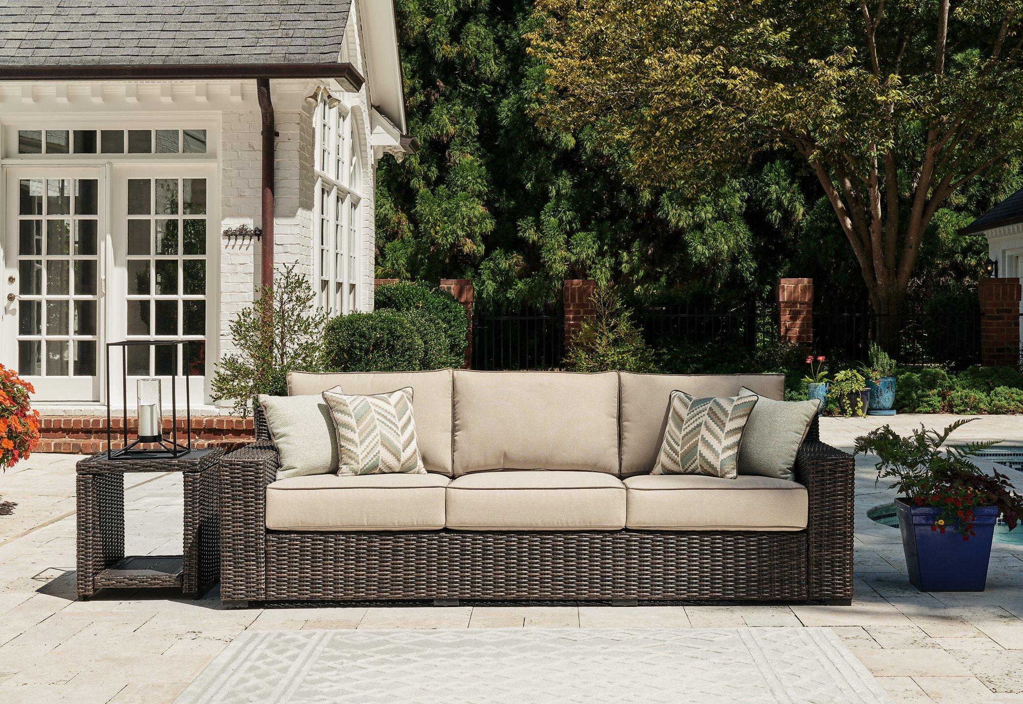 Coastline Bay Outdoor Sofa with Cushion - Furniture & Design Outlet (Kalamazoo,MI)