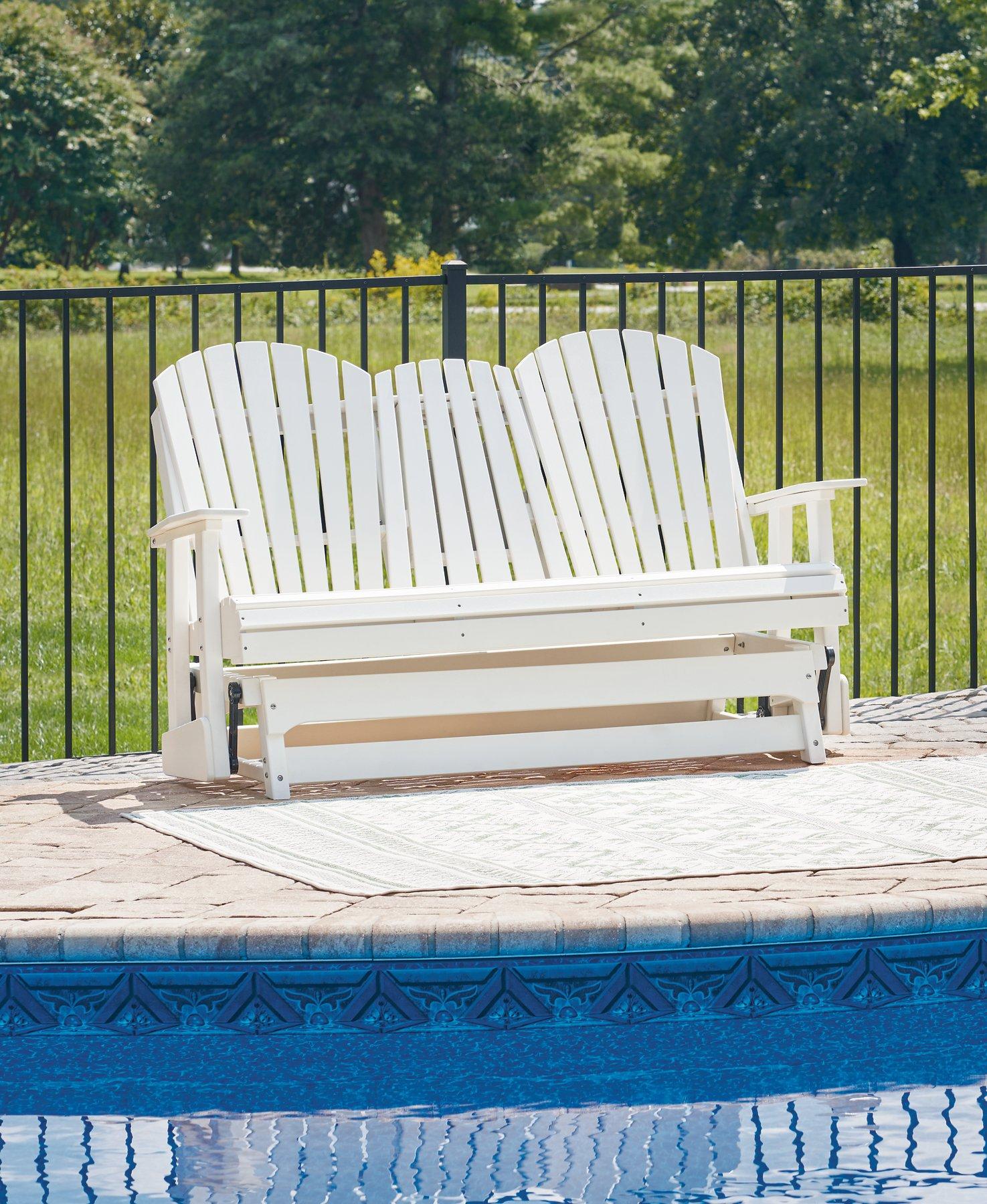 Hyland wave Outdoor Glider Loveseat - Furniture & Design Outlet (Kalamazoo,MI)