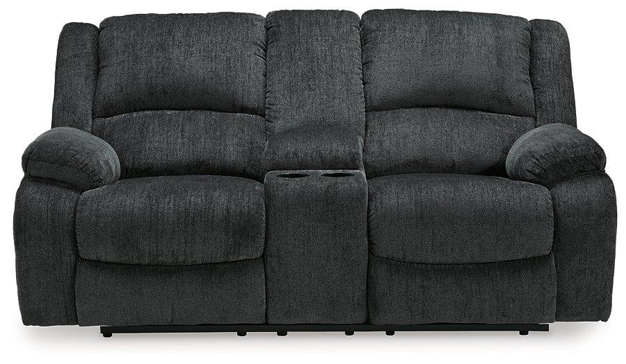 Draycoll Reclining Loveseat with Console - Furniture & Design Outlet (Kalamazoo,MI)