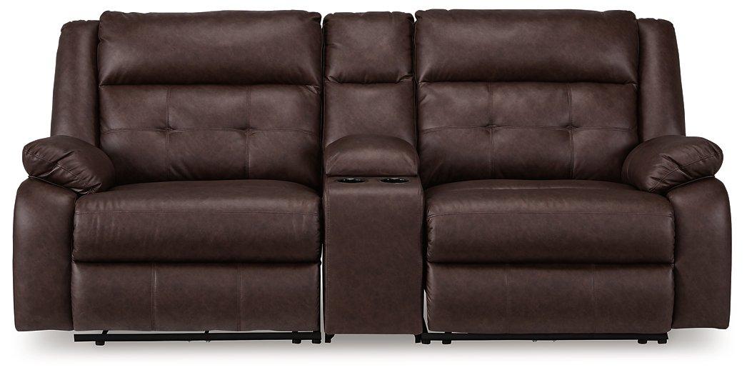 Punch Up Power Reclining Sectional Loveseat with Console - Furniture & Design Outlet (Kalamazoo,MI)