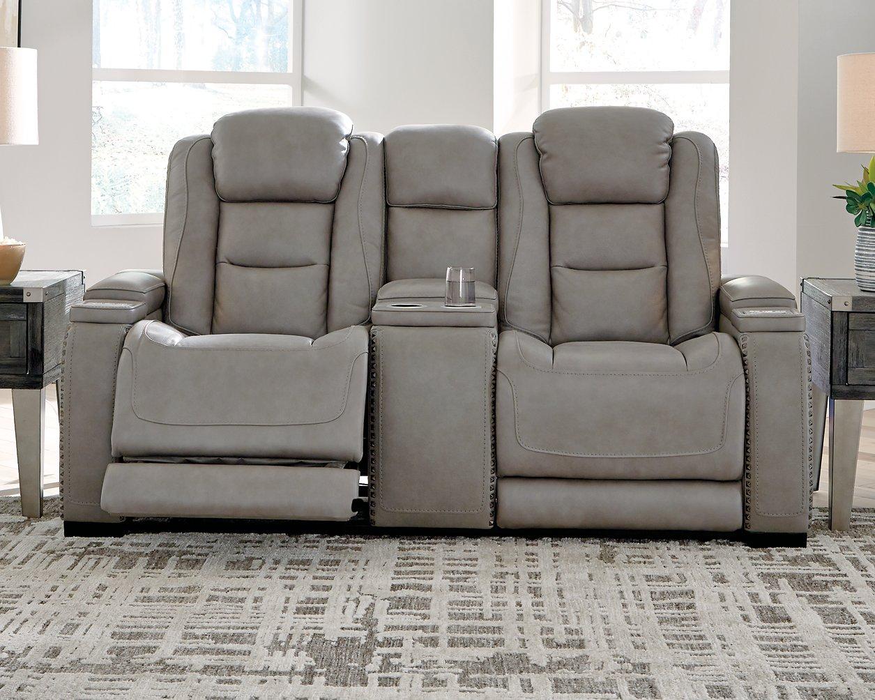 The Man-Den Power Reclining Loveseat with Console - Furniture & Design Outlet (Kalamazoo,MI)