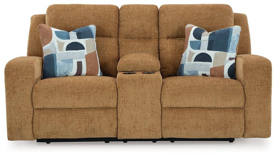 Kanlow Reclining Loveseat with Console - Furniture & Design Outlet (Kalamazoo,MI)