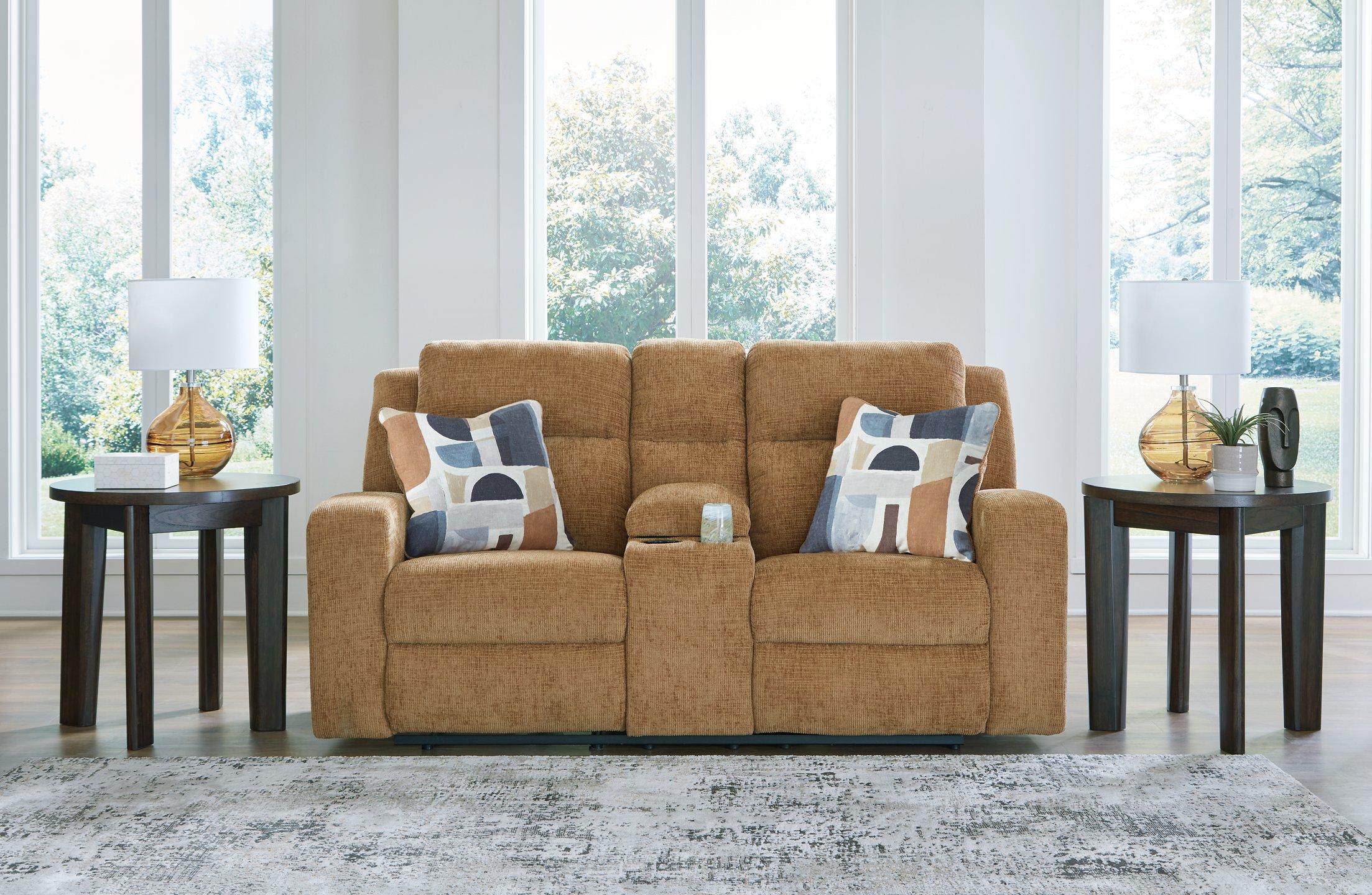 Kanlow Reclining Loveseat with Console - Furniture & Design Outlet (Kalamazoo,MI)