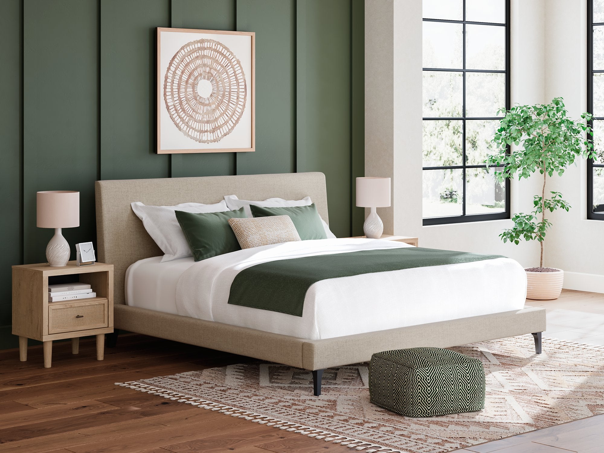 Cielden Upholstered Bed with Roll Slats - Furniture & Design Outlet (Kalamazoo,MI)