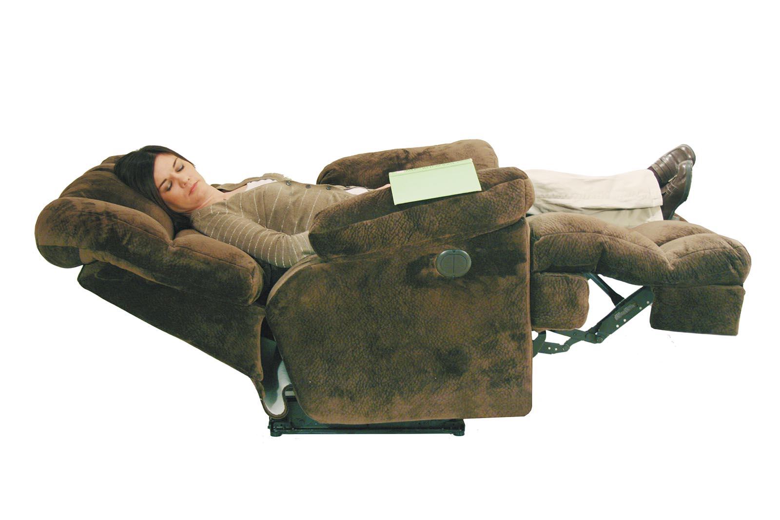 Catnapper Cloud 12 Power Chaise Lay Flat Recliner in Camel - Furniture & Design Outlet (Kalamazoo,MI)