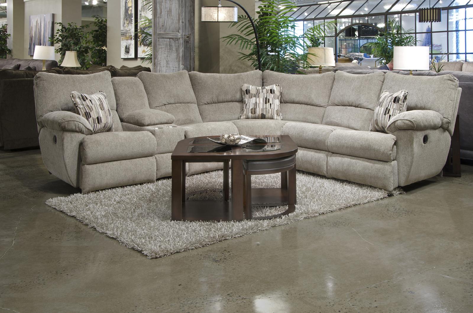 Catnapper Elliott 2pc Lay Flat Reclining Sectional in Pewter - Furniture & Design Outlet (Kalamazoo,MI)