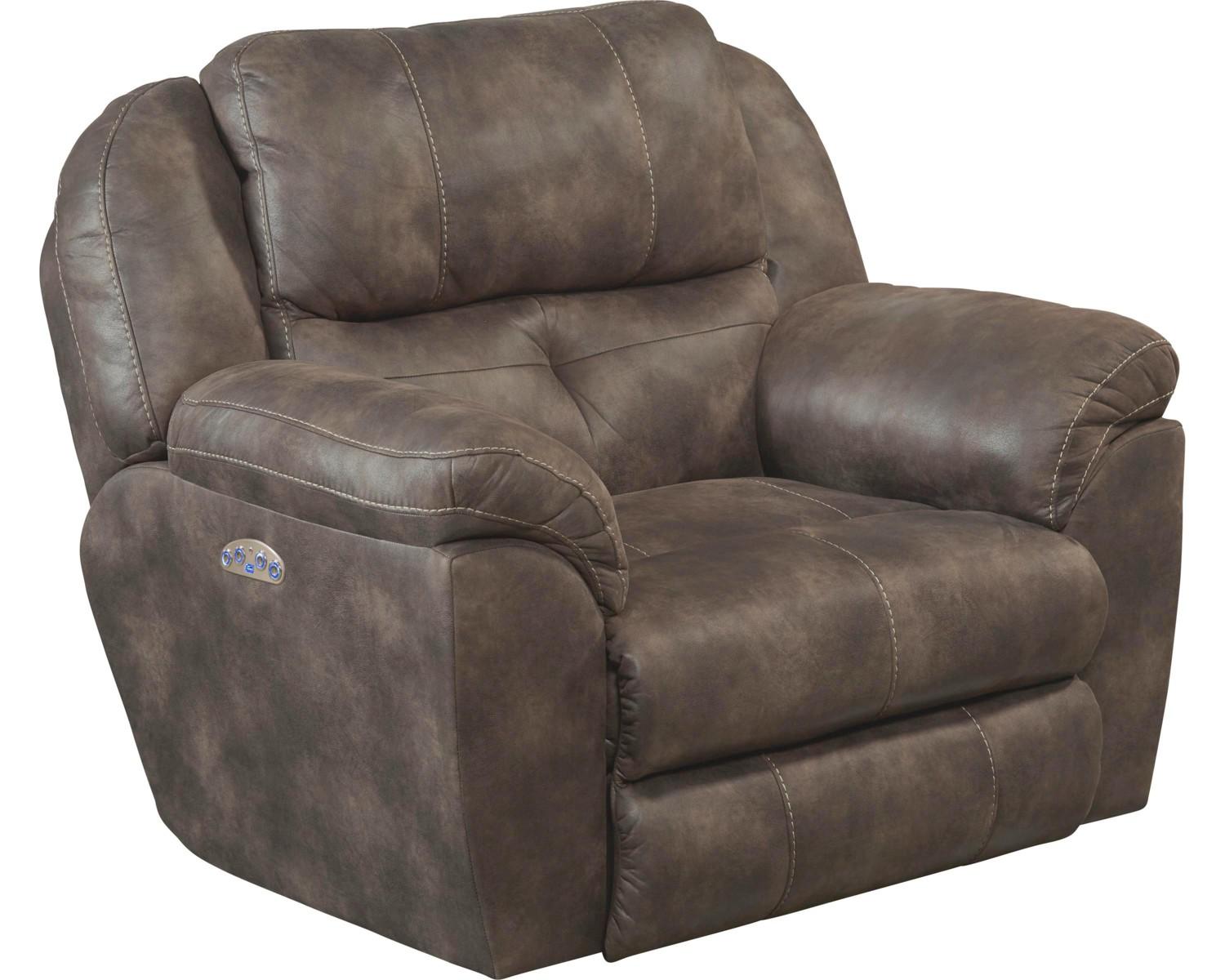 Catnapper Ferrington Power Headrest with Lumbar Power Lay Flat Recliner in Dusk - Furniture & Design Outlet (Kalamazoo,MI)