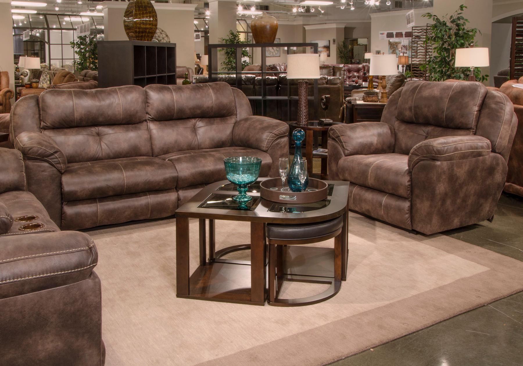 Catnapper Ferrington Sofa Power Headrest Lay Flat Reclining Sofa in Dusk - Furniture & Design Outlet (Kalamazoo,MI)