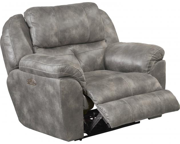 Catnapper Ferrington Power Headrest Power Lay Flat Recliner in Steel - Furniture & Design Outlet (Kalamazoo,MI)