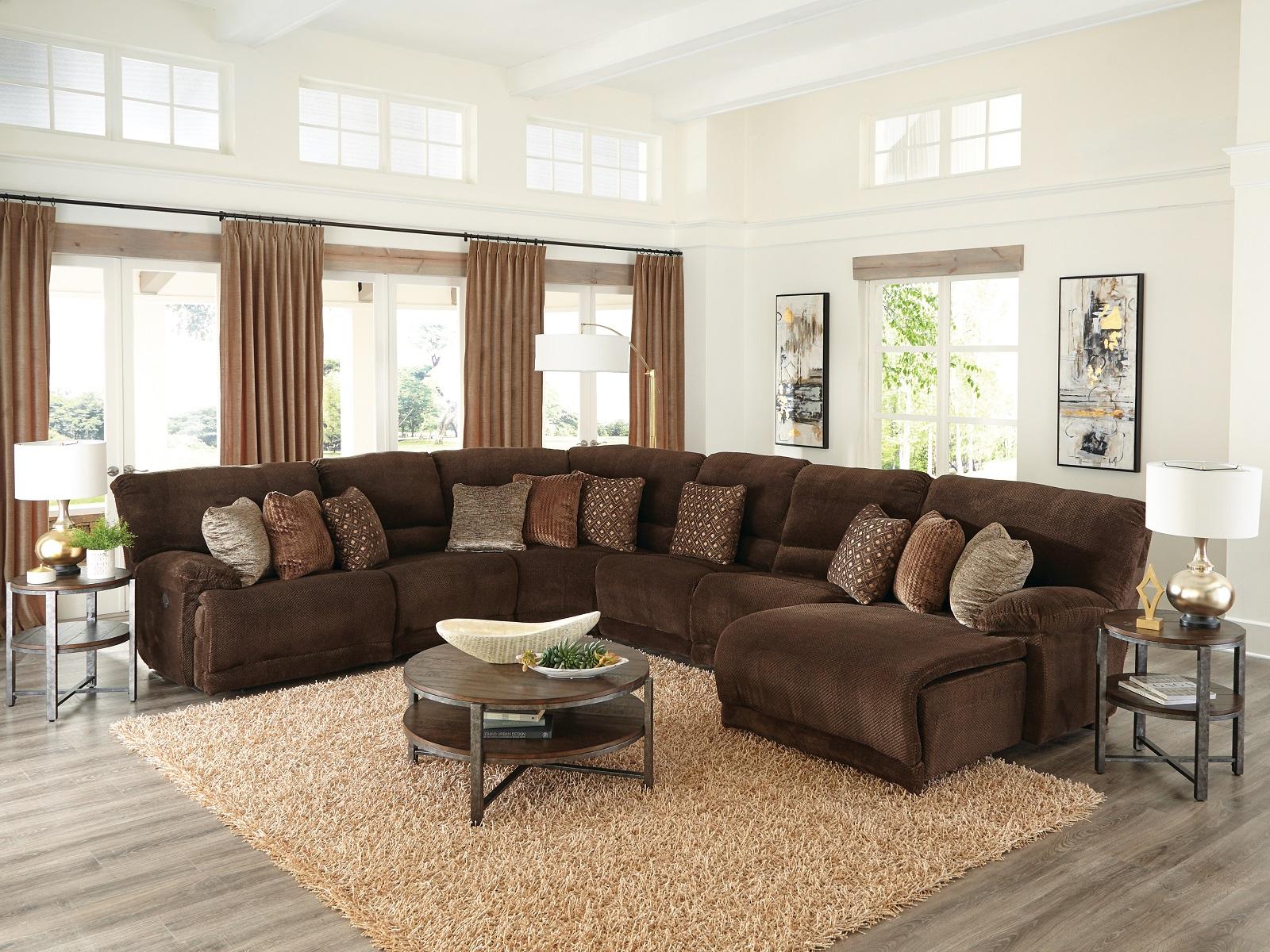 Catnapper Furniture Burbank Power Lay Flat Left Side Facing Recliner in Chocolate