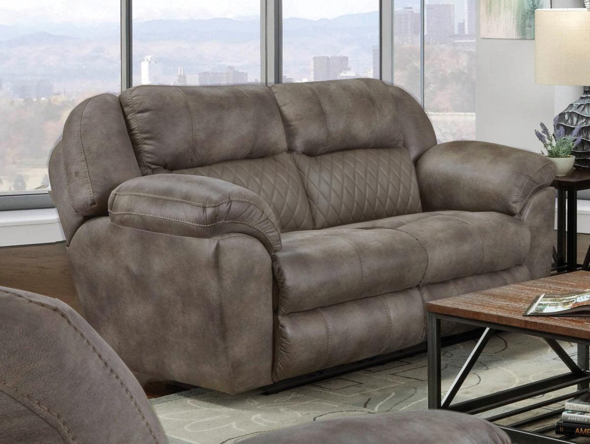 Catnapper Furniture Flynn Power Headrest w/ Lumbar Power Lay Flat Gliding Loveseat in Fig - Furniture & Design Outlet (Kalamazoo,MI)