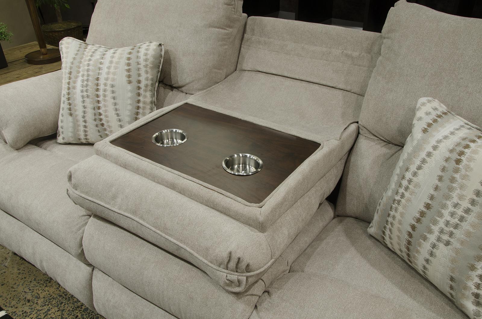 Catnapper Furniture Sadler Lay Flat Reclining Console Loveseat in Jute - Furniture & Design Outlet (Kalamazoo,MI)
