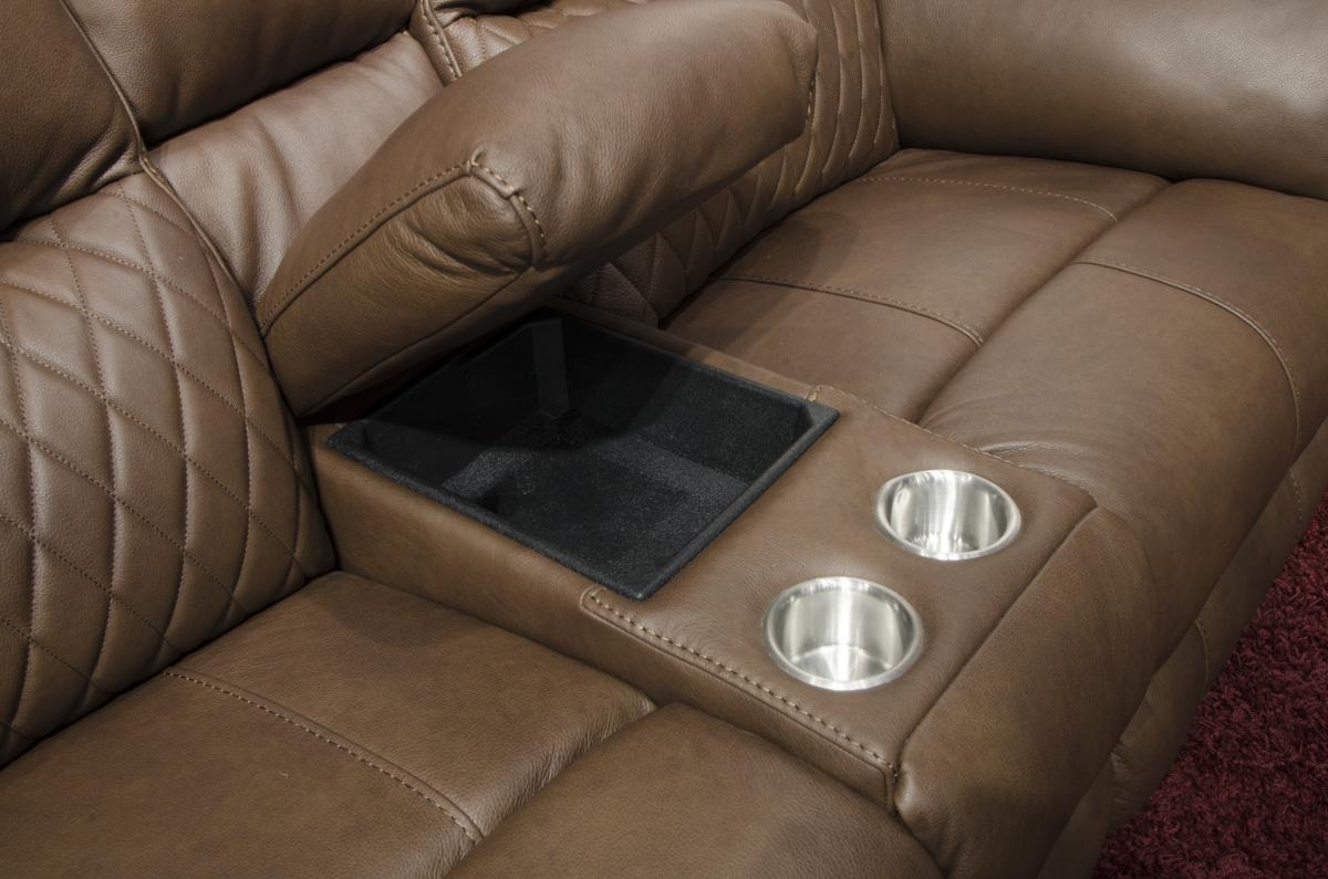 Catnapper Furniture Sorrento Power Lay Flat Reclining Console Loveseat in Kola - Furniture & Design Outlet (Kalamazoo,MI)