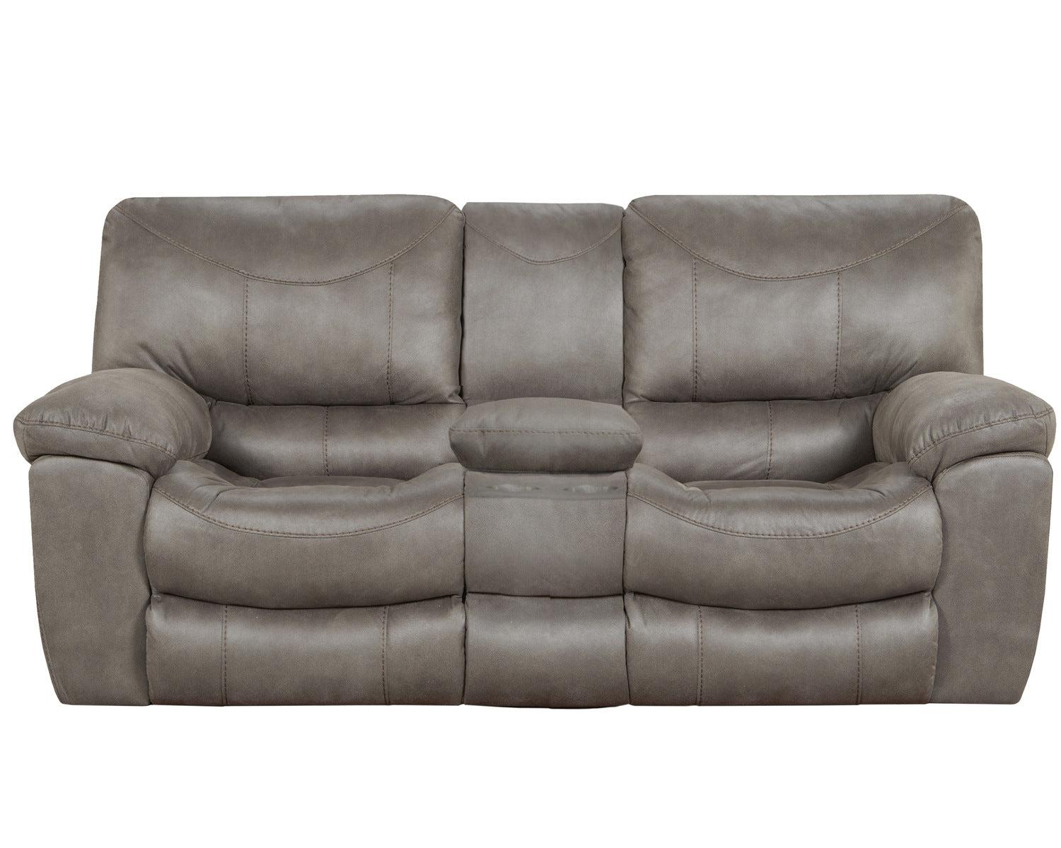 Catnapper Furniture Trent Power Reclining Console Loveseat w/ Storage & Cupholders in Charcoal - Furniture & Design Outlet (Kalamazoo,MI)