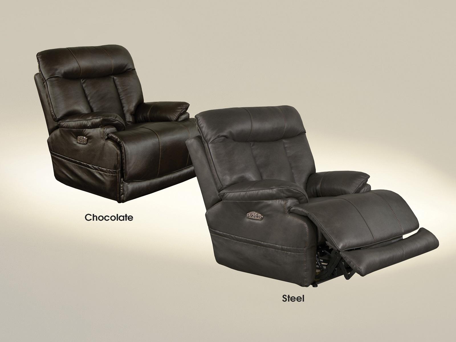 Catnapper Furnture Naple Power Headrest Power Lay Flat Recliner with Extended Ottoman in Chocolate - Furniture & Design Outlet (Kalamazoo,MI)