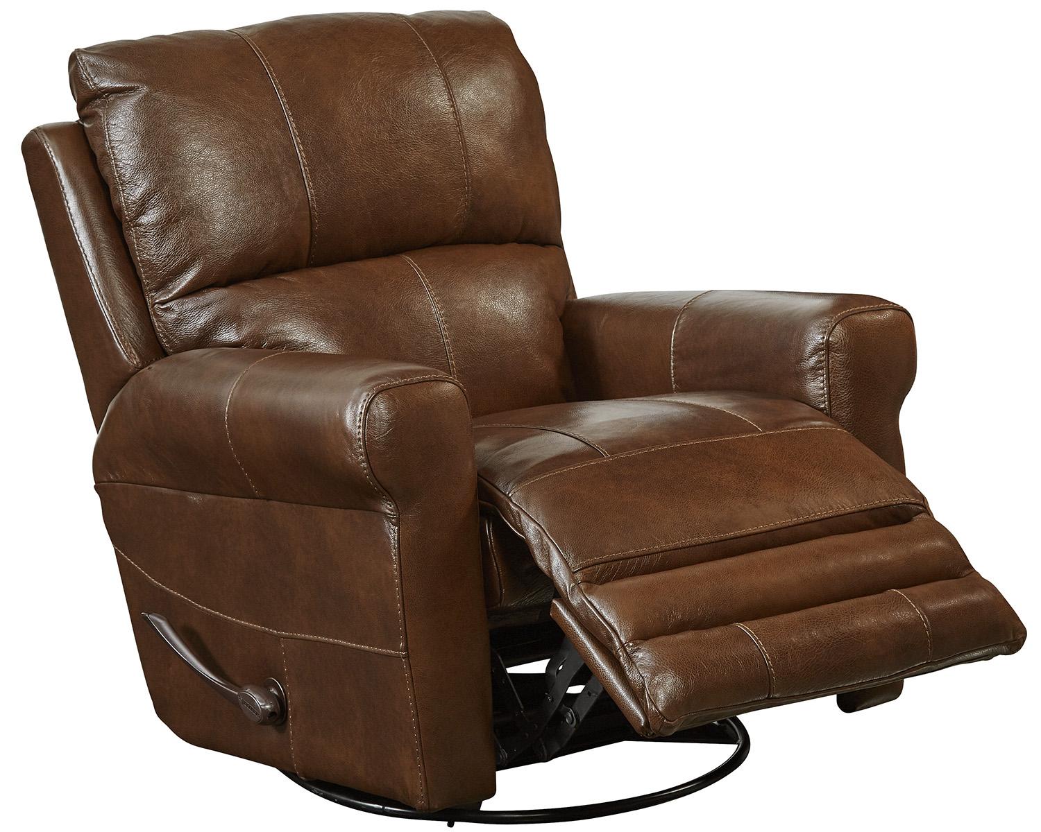 Catnapper Hoffner Power Lay Flat Recliner in Chestnut - Furniture & Design Outlet (Kalamazoo,MI)