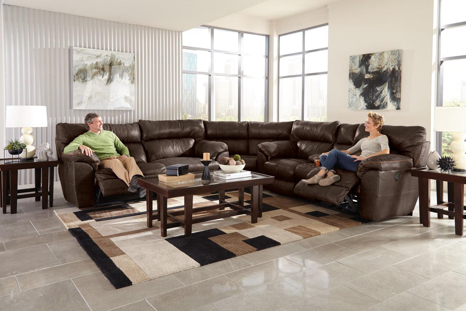 Catnapper Milan 3pcs Lay Flat Sectional Set in Chocolate