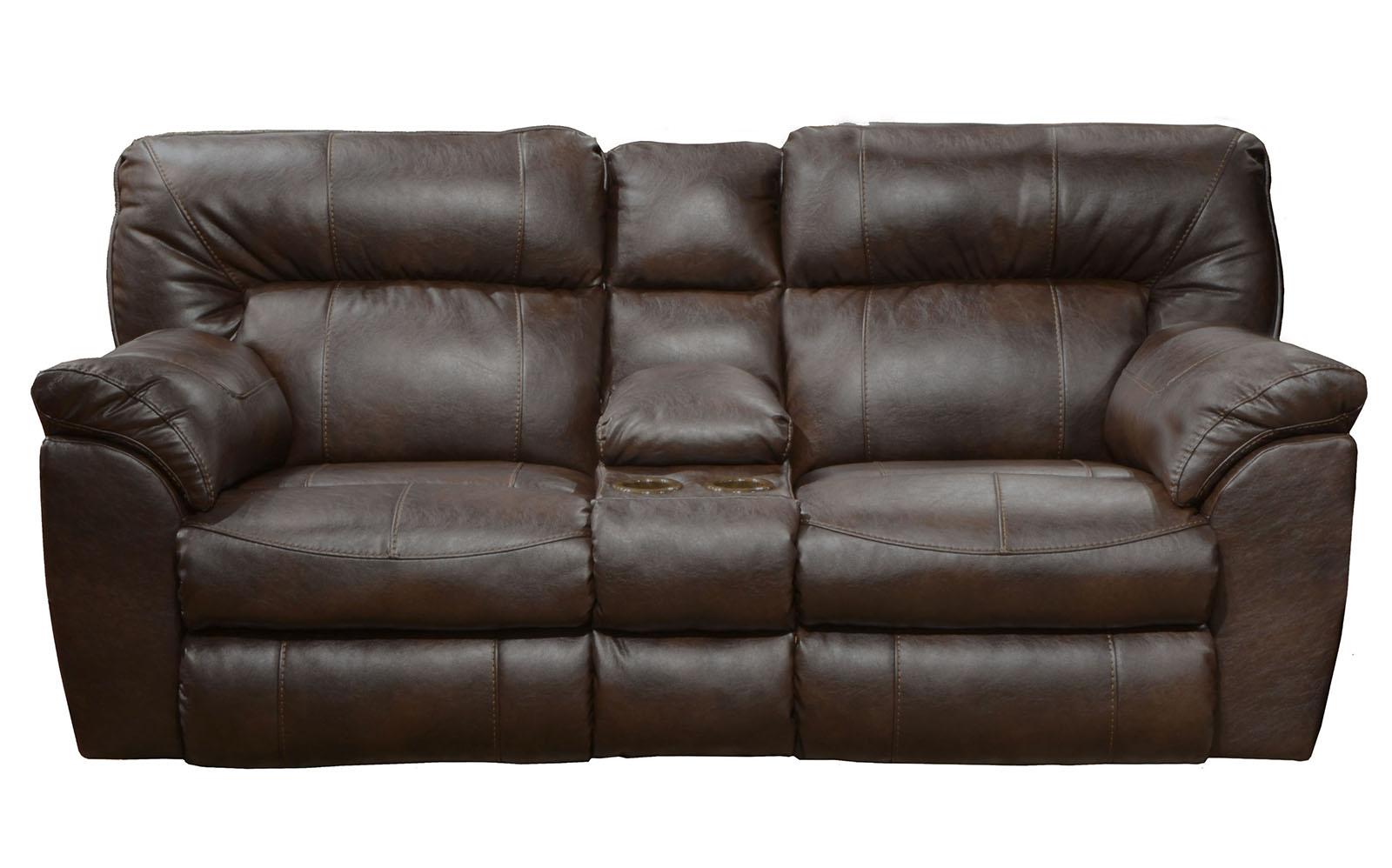 Catnapper Nolan Power Extra Wide Reclining Console Loveseat w/ Storage & Cupholder in Godiva - Furniture & Design Outlet (Kalamazoo,MI)