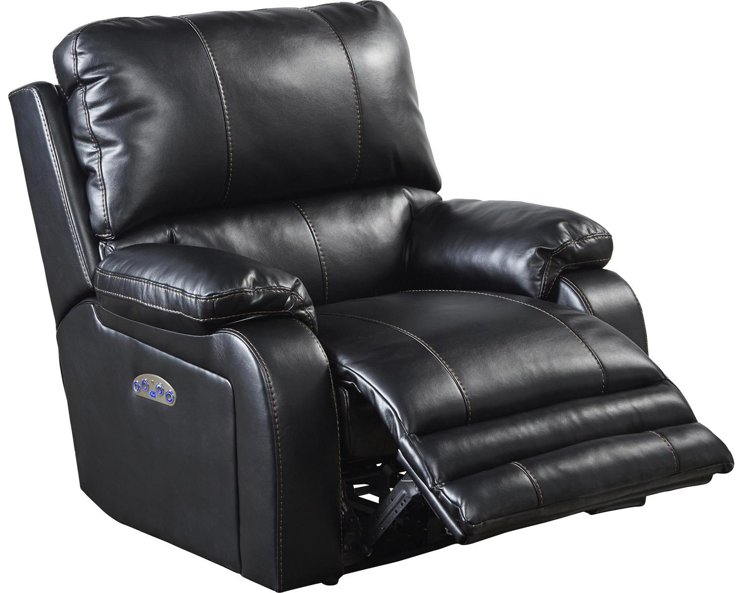 Catnapper Thornton Power Headrest/Power Lay Flat Recliner in Black - Furniture & Design Outlet (Kalamazoo,MI)