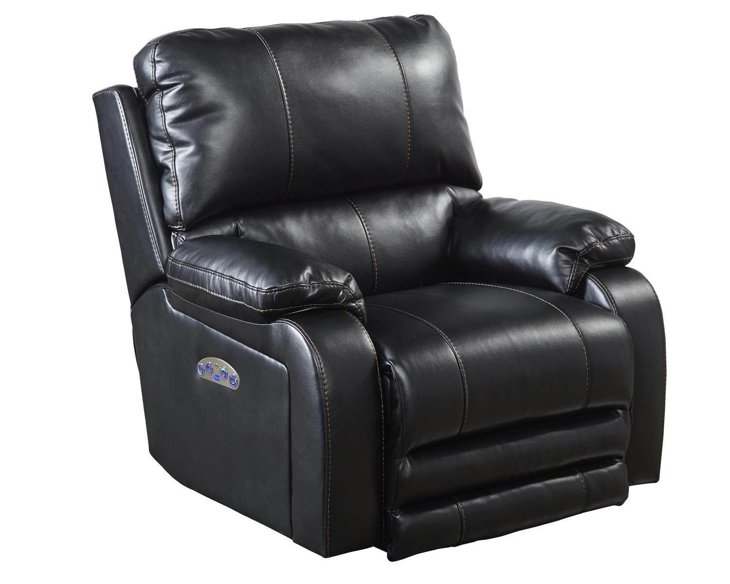 Catnapper Thornton Power Headrest/Power Lay Flat Recliner in Black - Furniture & Design Outlet (Kalamazoo,MI)