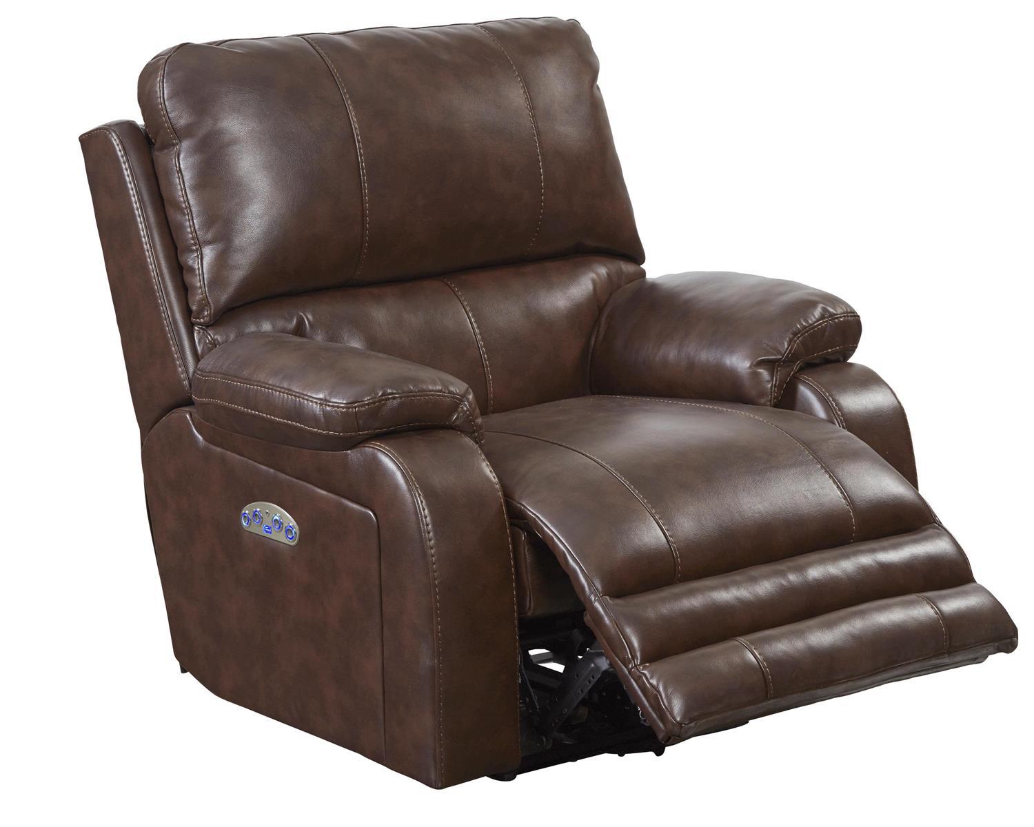 Catnapper Thornton Power Headrest/Power Lay Flat Recliner in Java - Furniture & Design Outlet (Kalamazoo,MI)