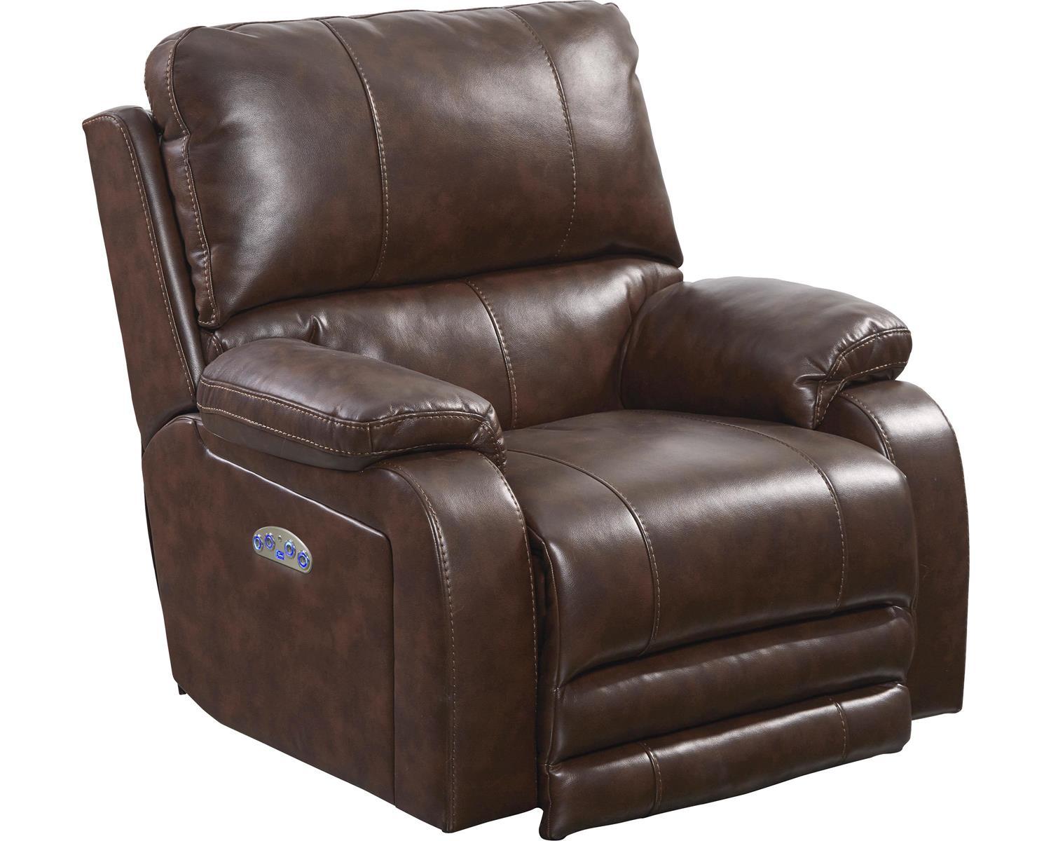 Catnapper Thornton Power Headrest/Power Lay Flat Recliner in Java - Furniture & Design Outlet (Kalamazoo,MI)