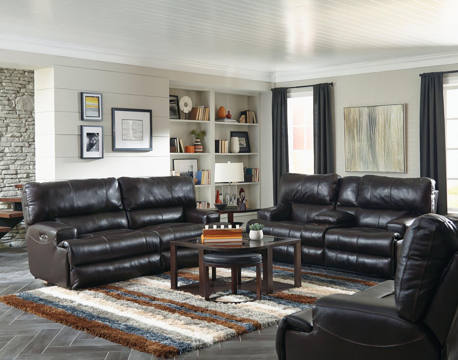 Catnapper Wembley Power Headrest Lay Flat Reclining Sofa in Chocolate - Furniture & Design Outlet (Kalamazoo,MI)