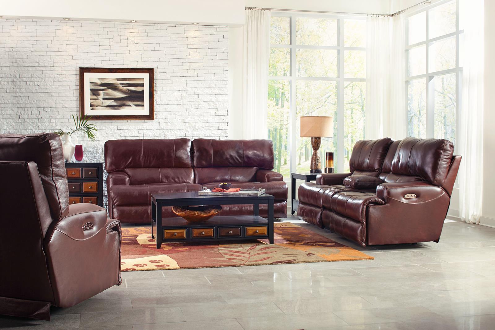Catnapper Wembley Power Headrest Lay Flat Recliner in Walnut - Furniture & Design Outlet (Kalamazoo,MI)