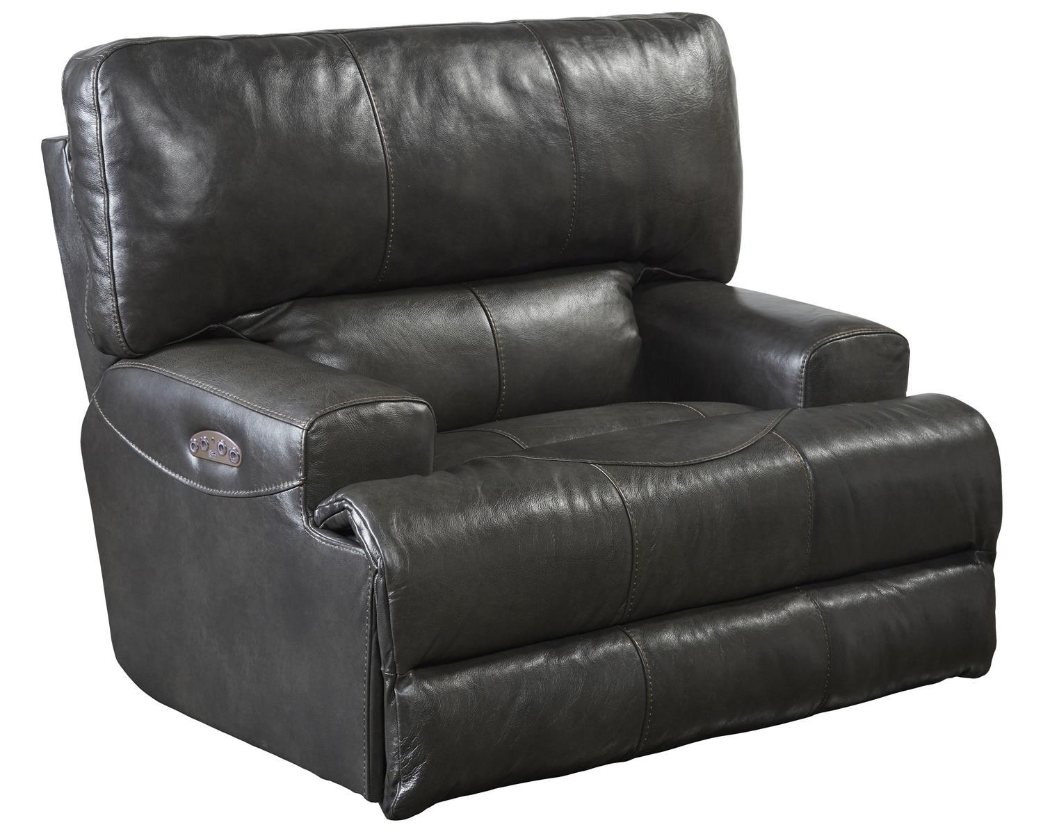 Catnapper Wembley Power Headrest Lay Flat Recliner in Steel - Furniture & Design Outlet (Kalamazoo,MI)