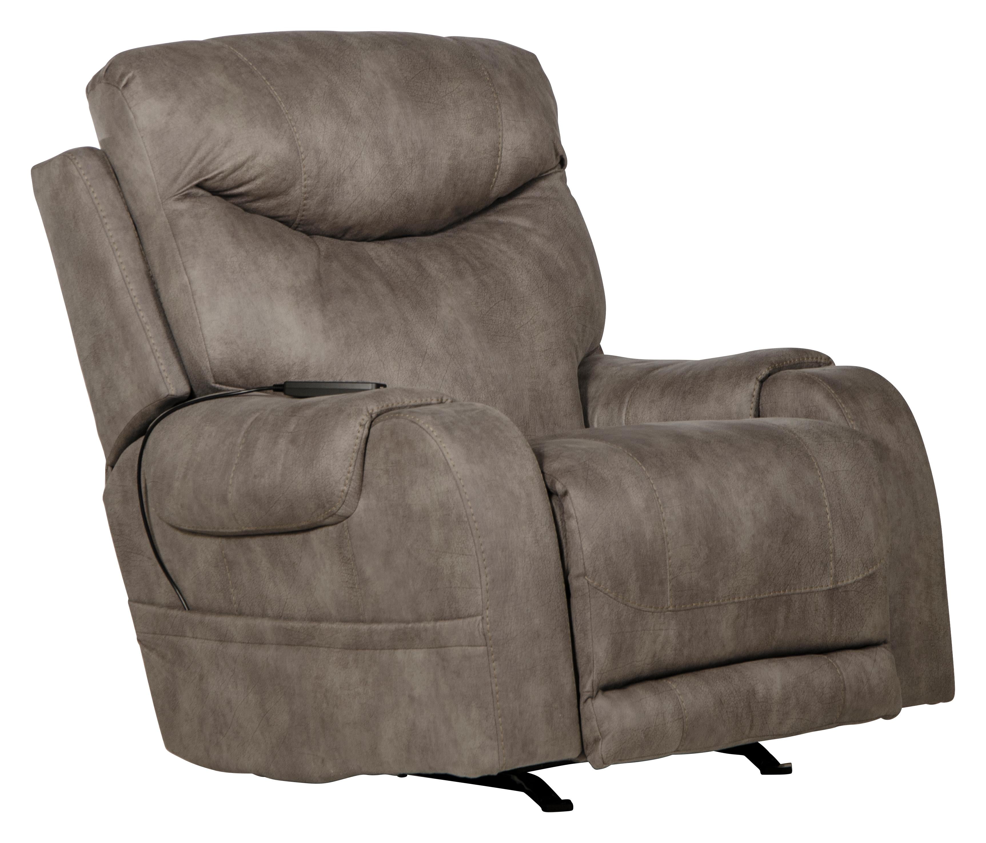 Recharger Power Rocker Recliner with Power Adjustable Headrest & Lumbar and CR3 Heat & Massage - Furniture & Design Outlet (Kalamazoo,MI)
