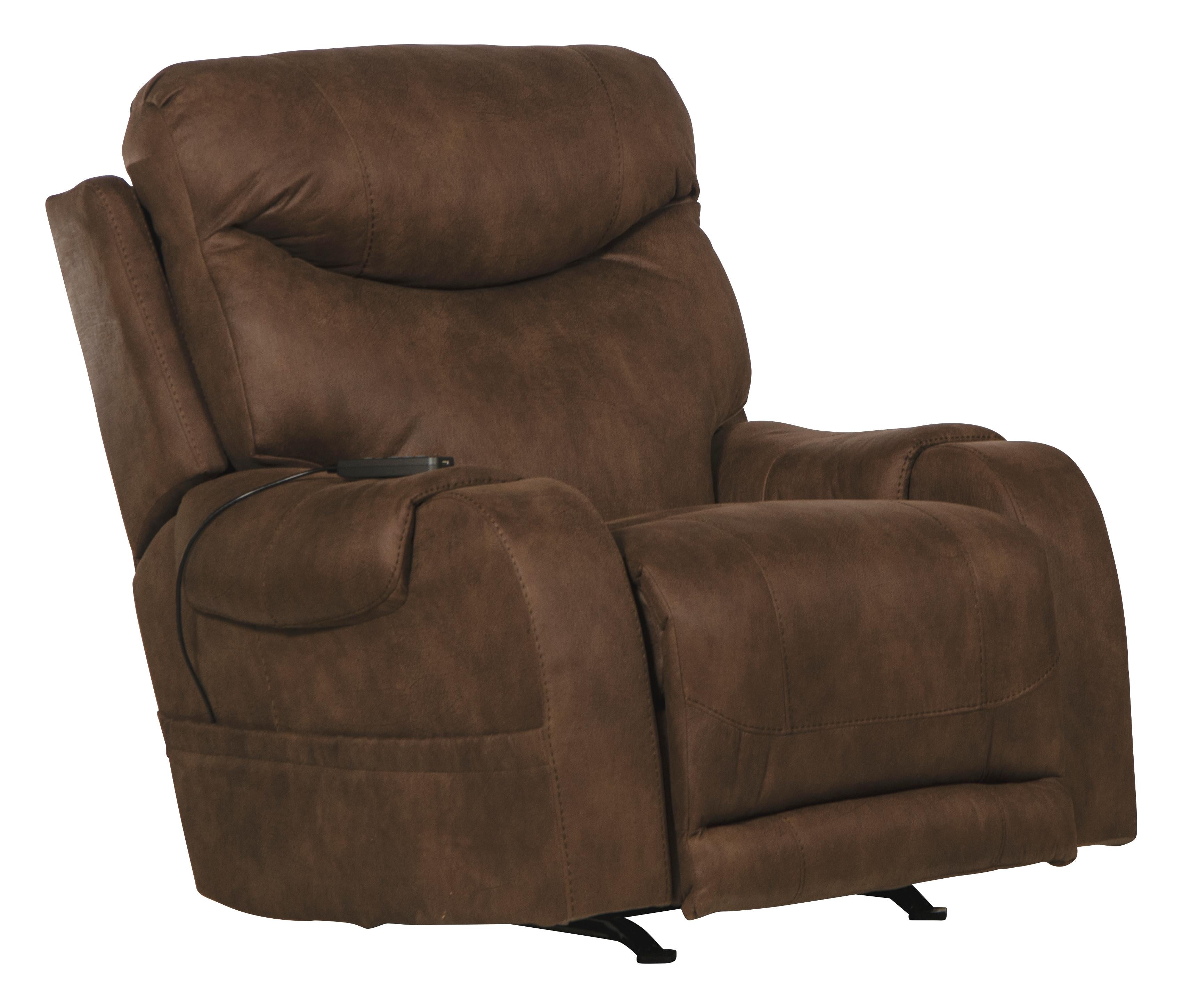 Recharger Power Rocker Recliner with Power Adjustable Headrest & Lumbar and CR3 Heat & Massage - Furniture & Design Outlet (Kalamazoo,MI)