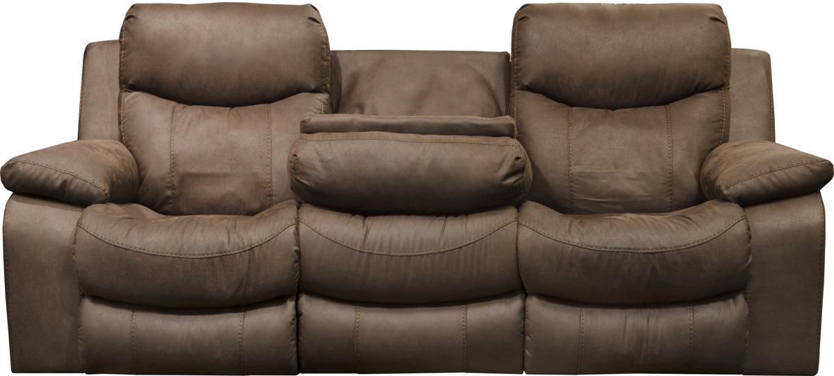 Catnapper Palmer Power Headrest w/ Lumbar Power Lay Flat Reclining Sofa in Saddle - Furniture & Design Outlet (Kalamazoo,MI)