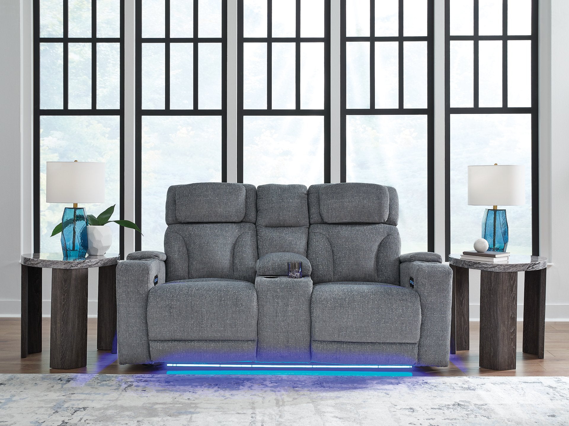 Studio Cave Power Reclining Loveseat with Console - Furniture & Design Outlet (Kalamazoo,MI)