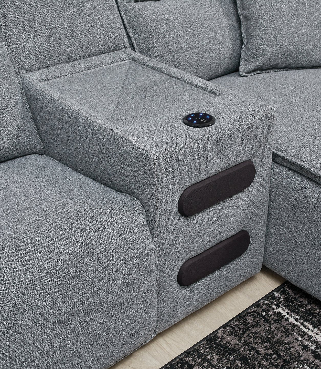 ModMax II Reclining Sectional with Chaise and Audio Console - Furniture & Design Outlet (Kalamazoo,MI)