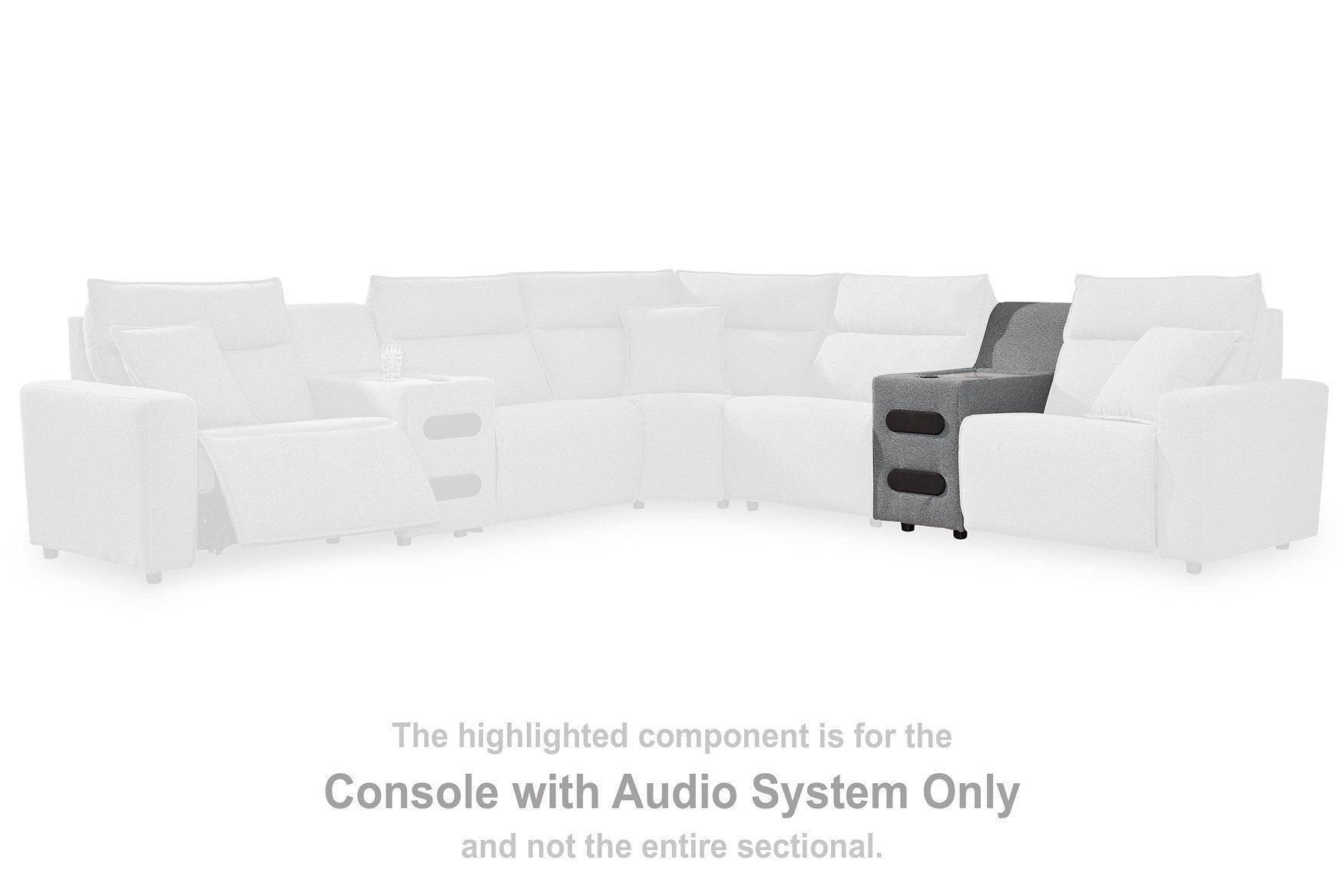ModMax II Reclining Sectional with Chaise and Audio Console - Furniture & Design Outlet (Kalamazoo,MI)