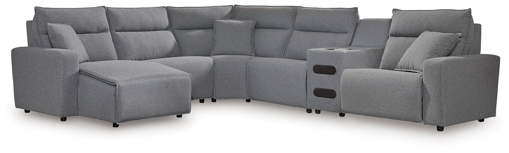 ModMax II Reclining Sectional with Chaise and Audio Console - Furniture & Design Outlet (Kalamazoo,MI)