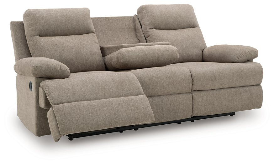Side-Swipe Reclining Sofa with Drop Down Table - Furniture & Design Outlet (Kalamazoo,MI)