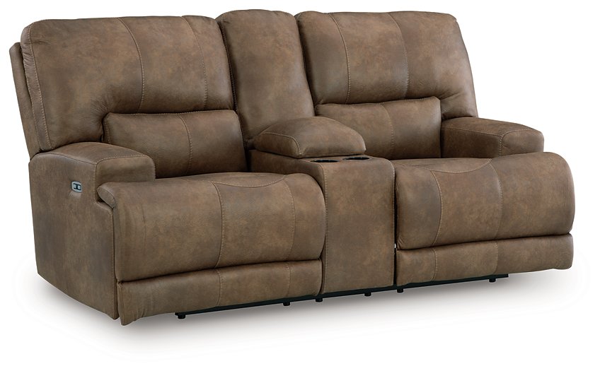 Beckley Place Power Reclining Loveseat with Console - Furniture & Design Outlet (Kalamazoo,MI)