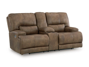 Beckley Place Power Reclining Loveseat with Console - Furniture & Design Outlet (Kalamazoo,MI)
