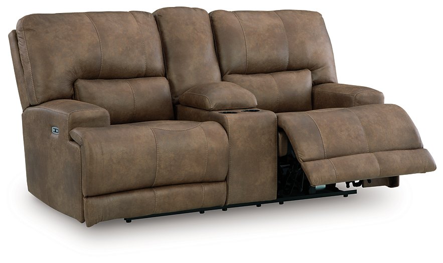 Beckley Place Power Reclining Loveseat with Console - Furniture & Design Outlet (Kalamazoo,MI)