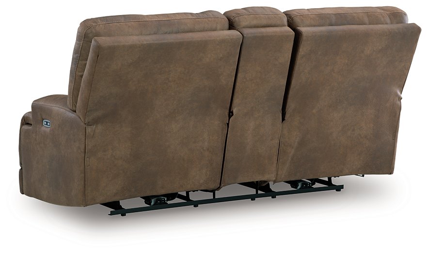 Beckley Place Power Reclining Loveseat with Console - Furniture & Design Outlet (Kalamazoo,MI)