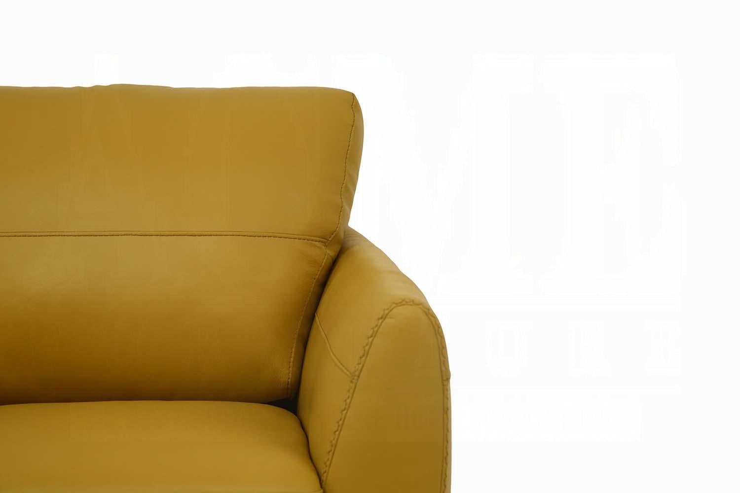 Valeria Mustard Leather Sofa - Furniture & Design Outlet (Kalamazoo,MI)