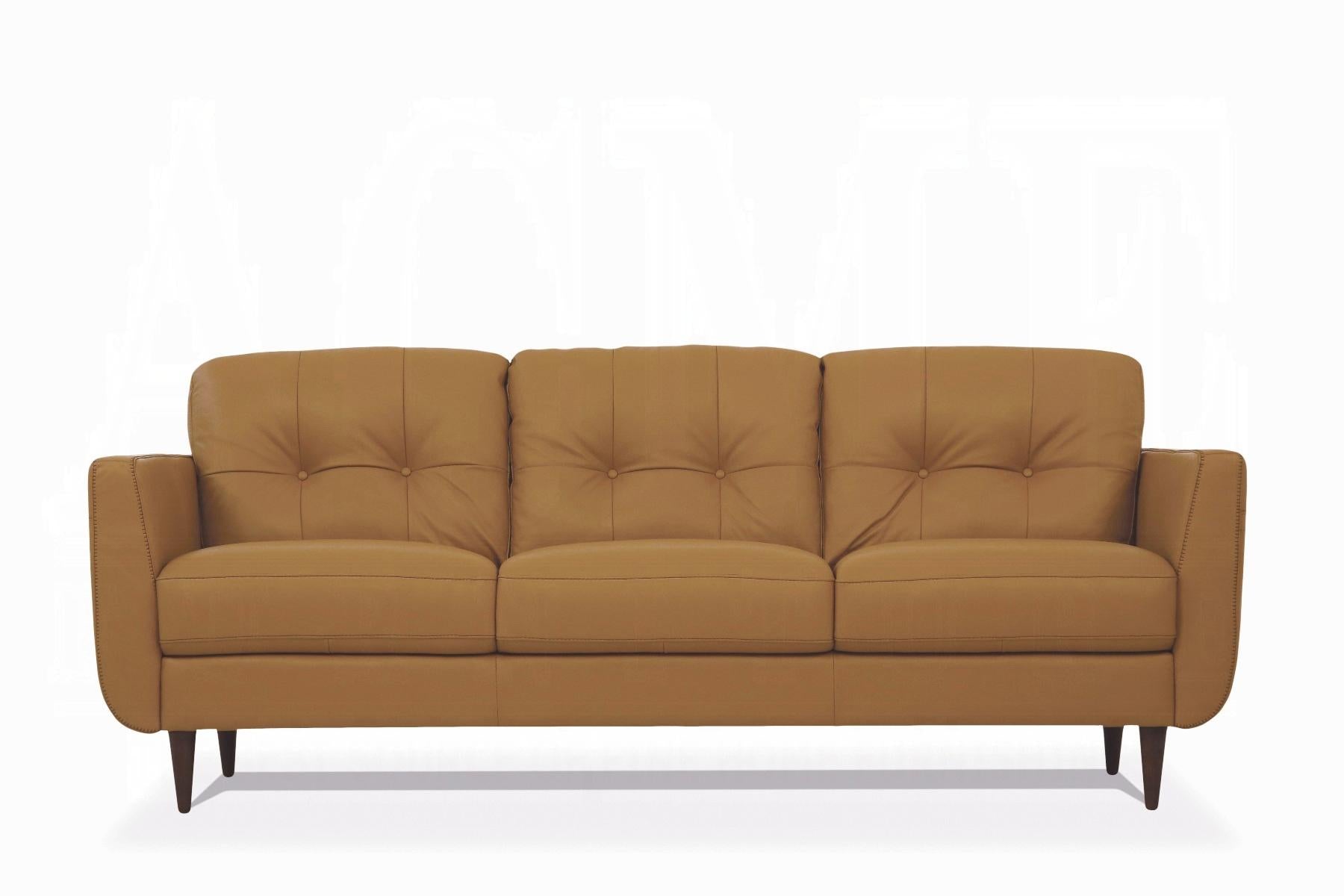 Radwan Camel Leather Sofa - Furniture & Design Outlet (Kalamazoo,MI)