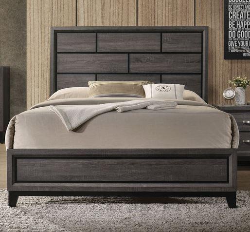 Acme Furniture Valdemar Queen Panel Bed in Weathered Gray 27050Q - Furniture & Design Outlet (Kalamazoo,MI)