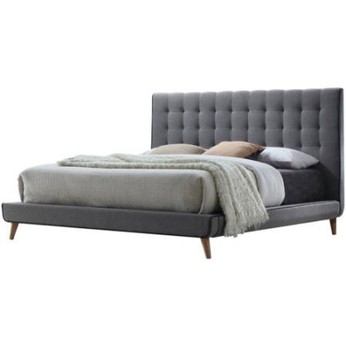 Acme Valda Queen Upholstered Bed in Gray 24520Q - Furniture & Design Outlet (Kalamazoo,MI)