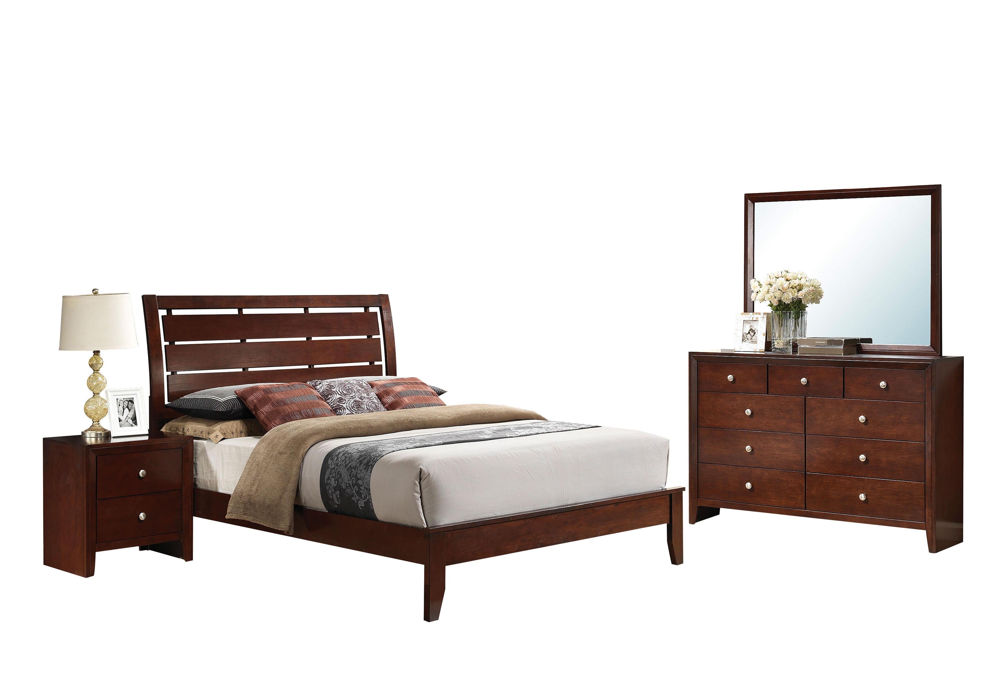 Ilana Brown Cherry Queen Bed - Furniture & Design Outlet (Kalamazoo,MI)